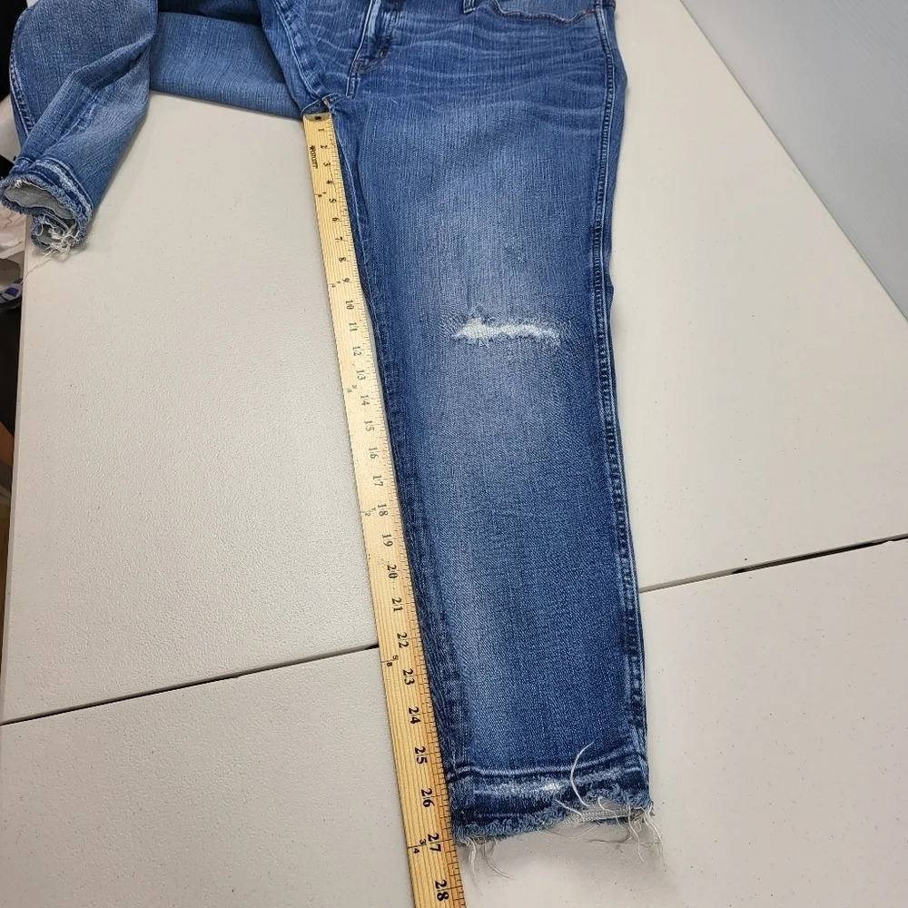 Madewell 9" High Rise Rip and Repair Edition Skinny Blue Denim Jeans Sz 36 - Picture 10 of 16